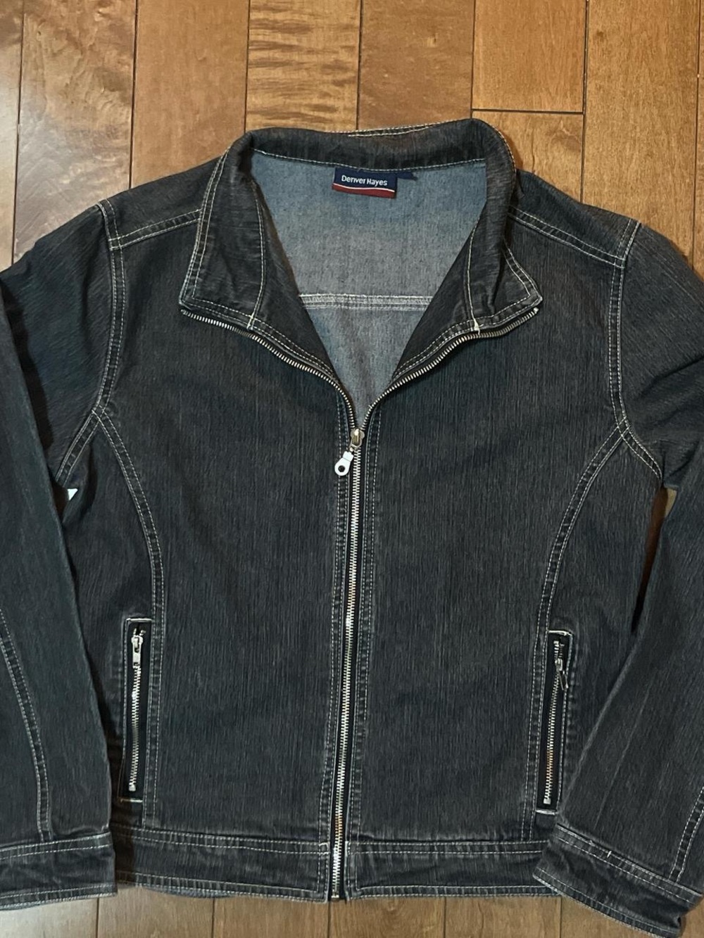 Denver Hayes Dark-wash Zip-Up  Jacket